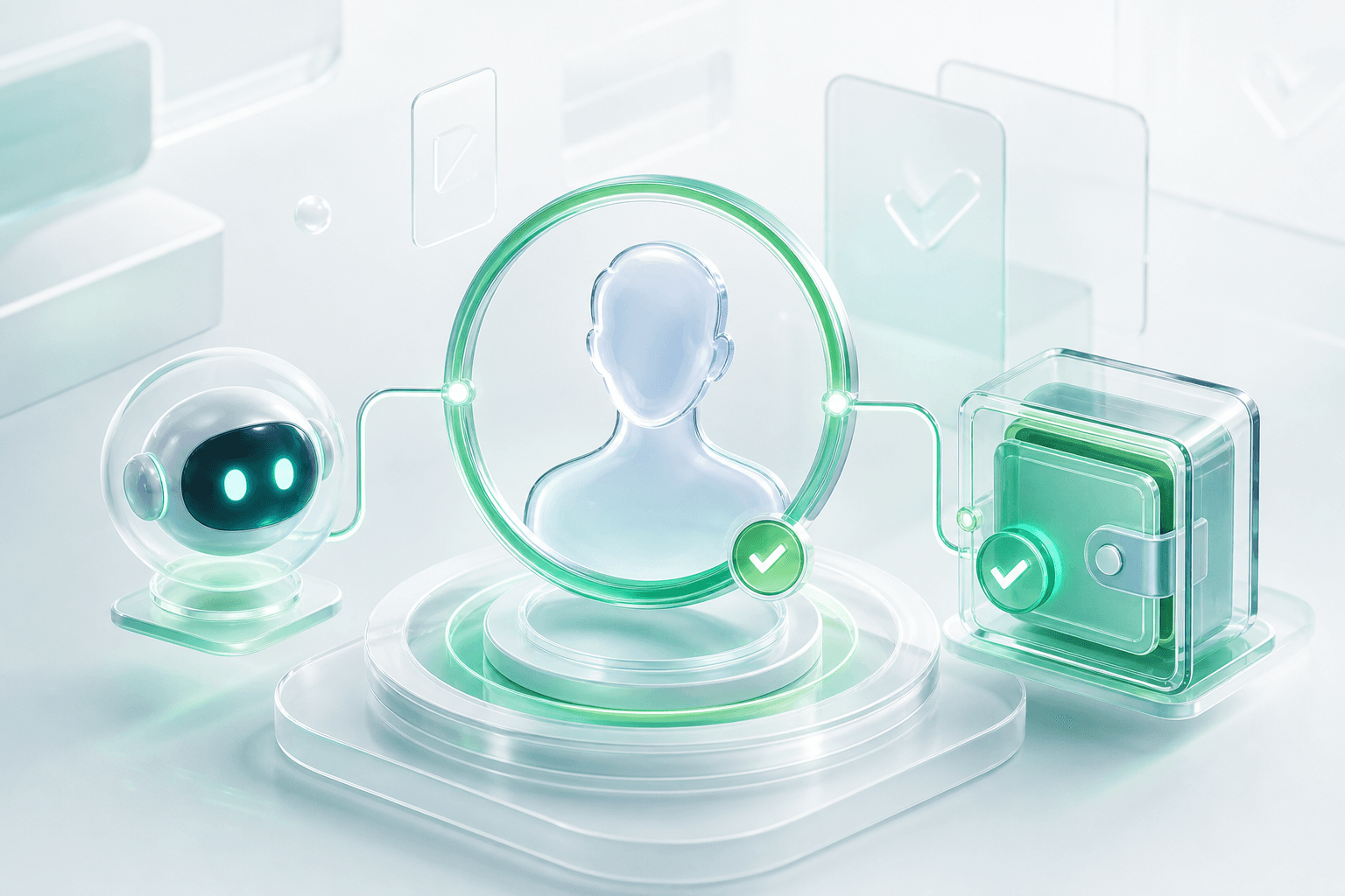 Wallet ownership and agent identity controls